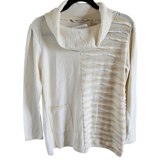 Soft Surroundings Sweaters - Soft Surroundings Woman Size S New Tunic Sweater Cotton Blend Textured Cowl Neck